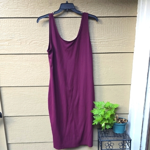 Forever 21 Plum Purple Ponte Midi Bodycon Dress 3x - Picture 1 of 4